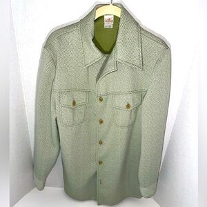 Size 40-Jantzen Vintage button down shirt/Sweater-Olive Green-Great Condition